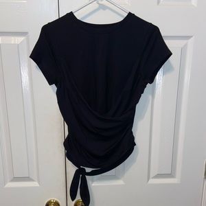Express Black Top with Tie at the front